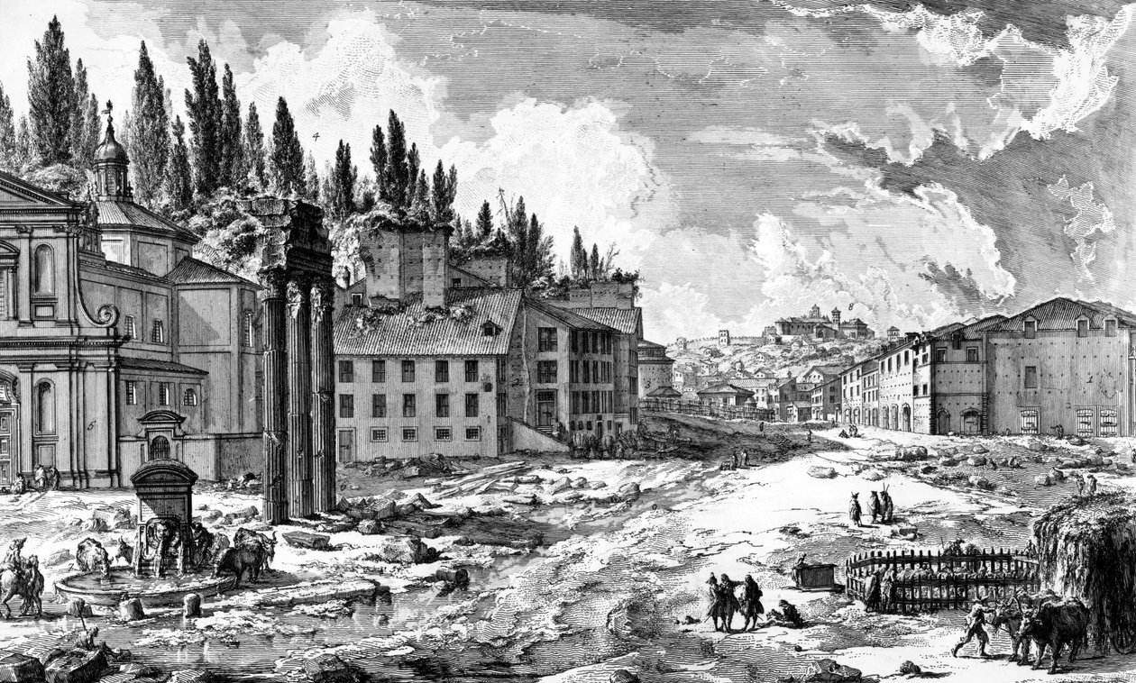 Pohled na Forum Romanum, ze série "Pohledy na Řím", 1758 od Giovanni Battista Piranesi