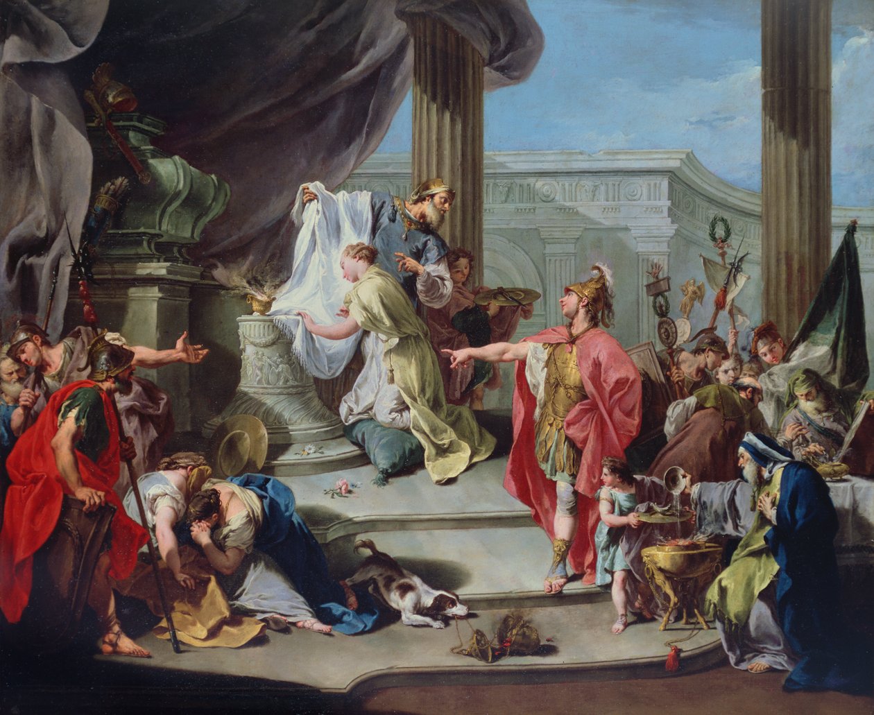 Oběť Polyxeny, 1737 od Giovanni Battista Pittoni