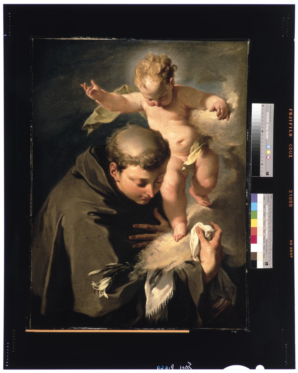 Vidění svatého Antonína Paduánského kolem roku 1730 od Giovanni Battista Pittoni
