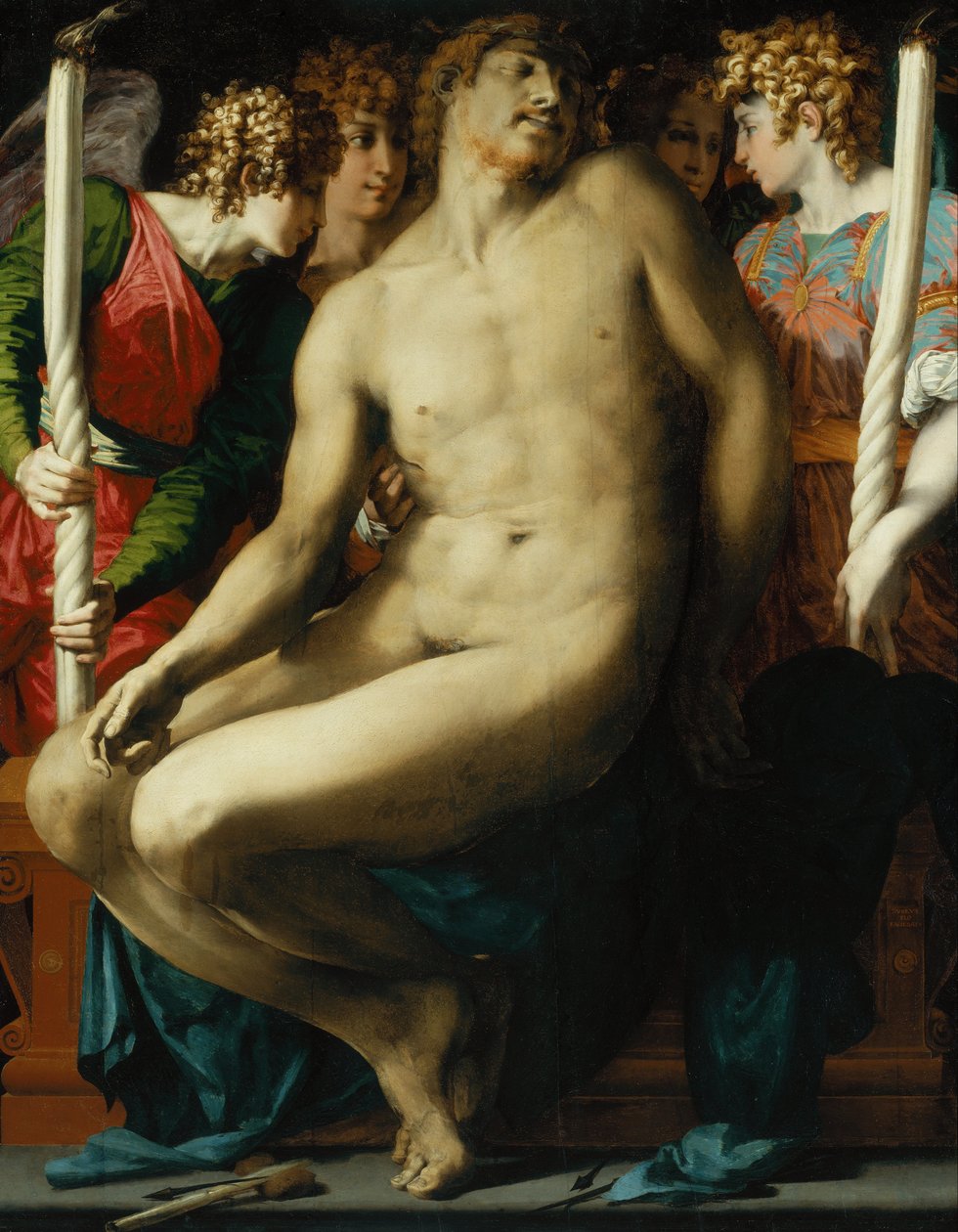 Mrtvý Kristus s anděly od Giovanni Battista Rosso Fiorentino