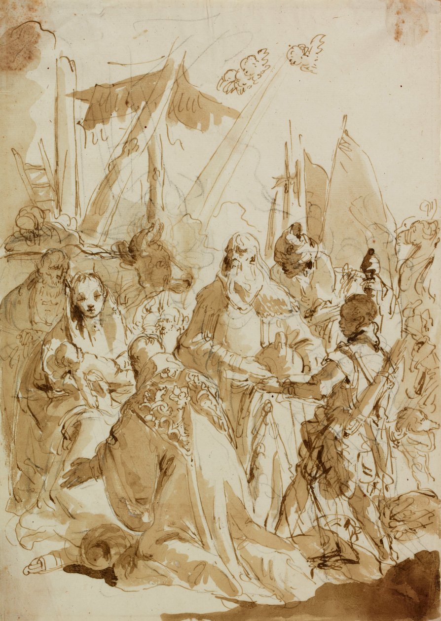 Klanění tří králů od Giovanni Battista Tiepolo