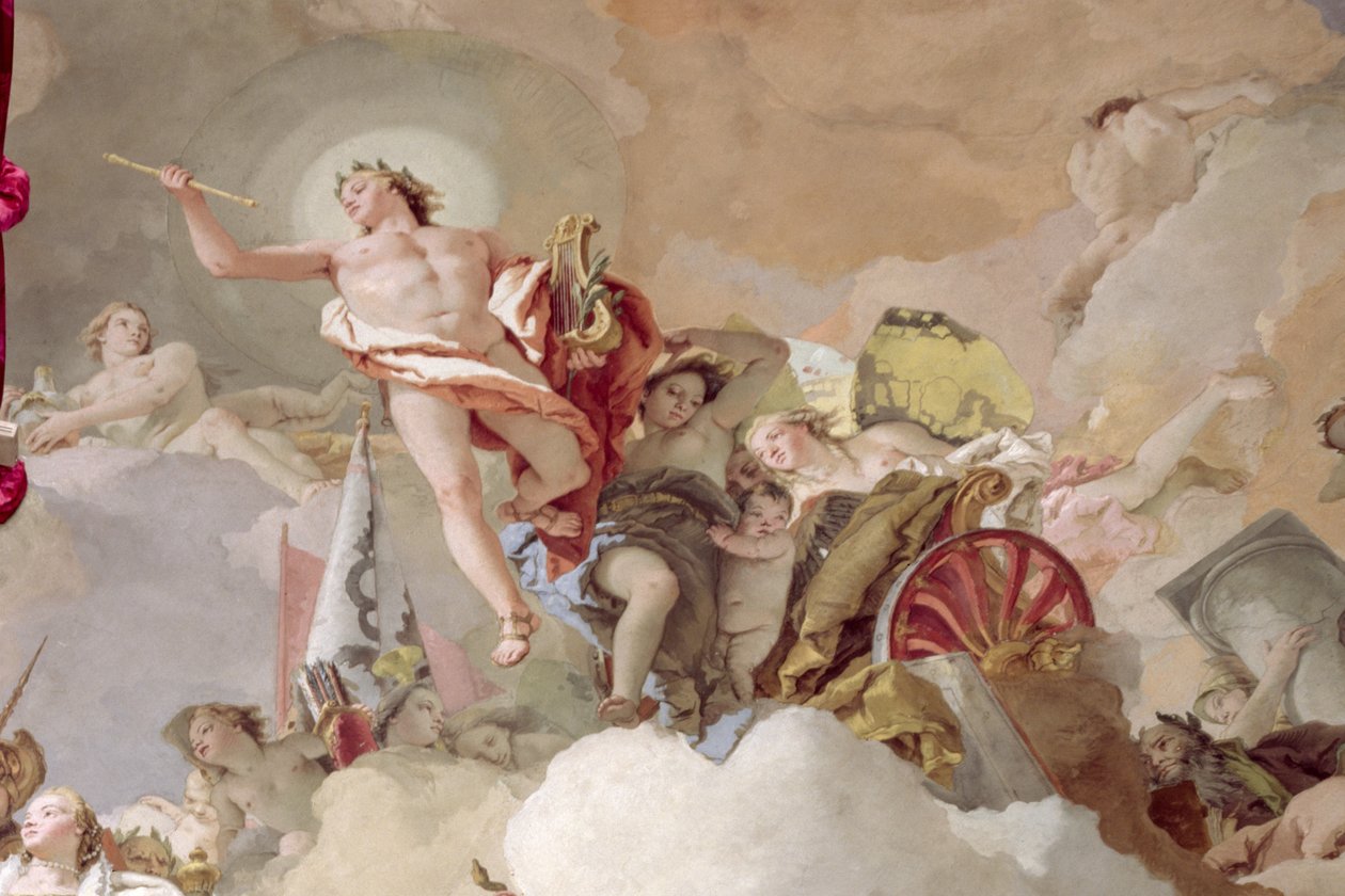 Detail fresky Apoteóza španělské monarchie z roku 170577 od Giovanni Battista Tiepolo
