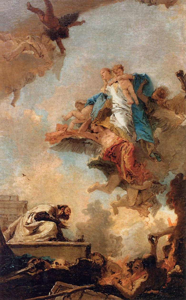 Zjevení Panny Marie svatému Simonovi Stockovi od Giovanni Battista Tiepolo