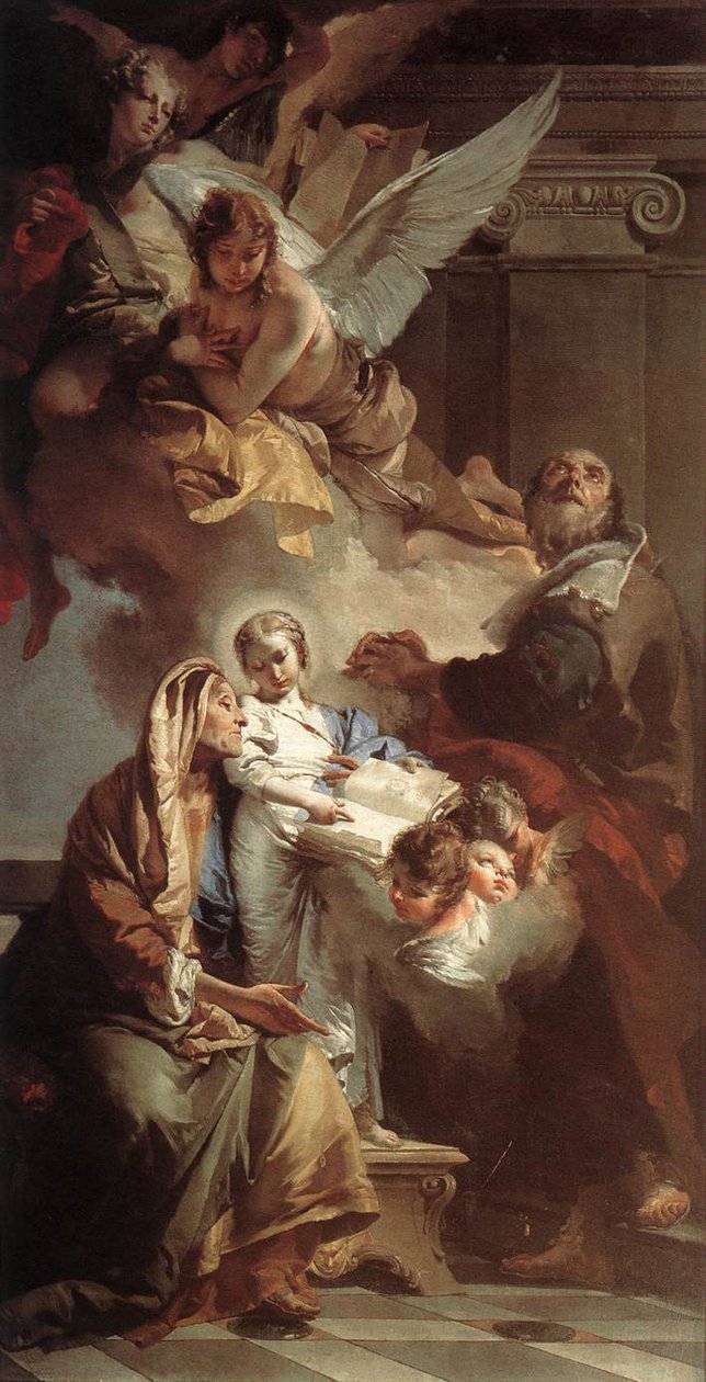 Vzdělávání Panny Marie od Giovanni Battista Tiepolo