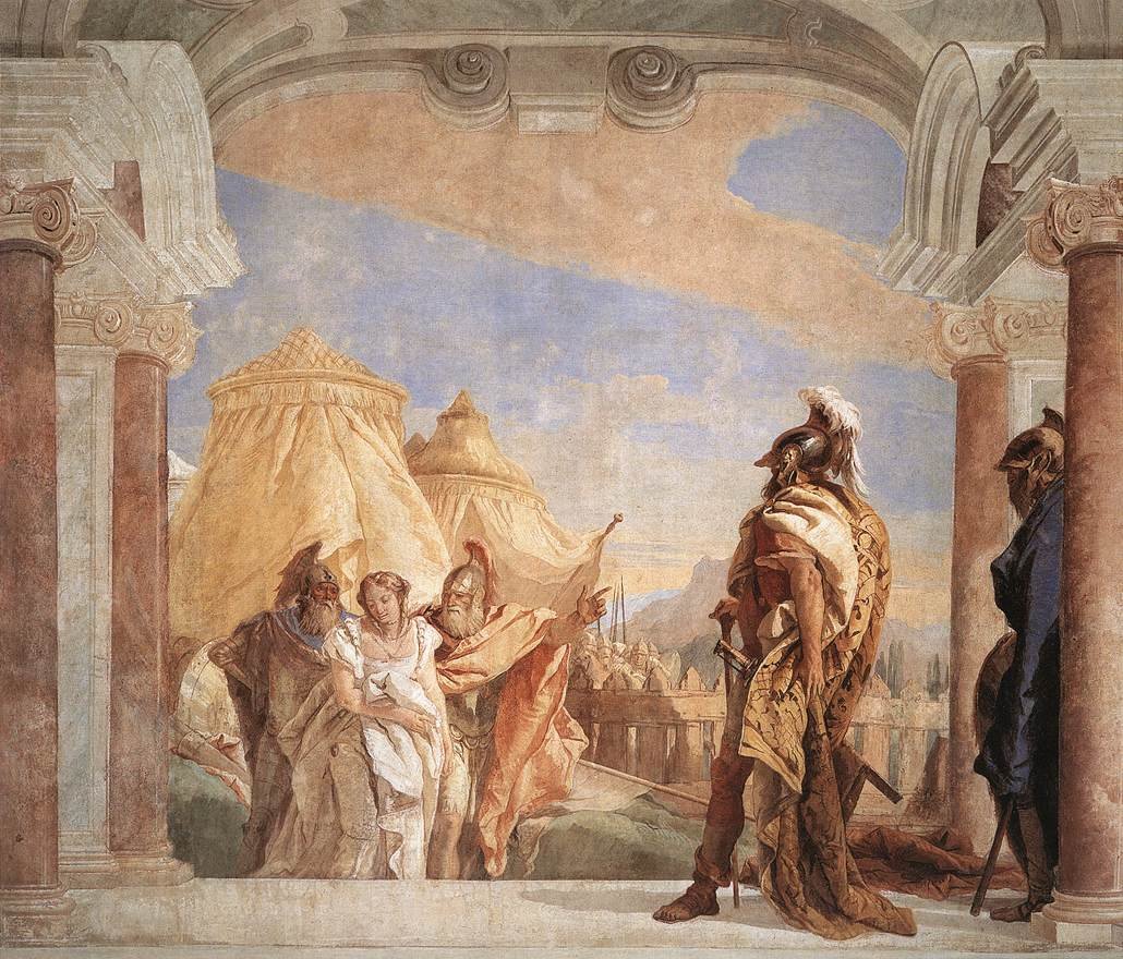 Eurybates a Talthybios vedou Briseise k Agamemmonu od Giovanni Battista Tiepolo