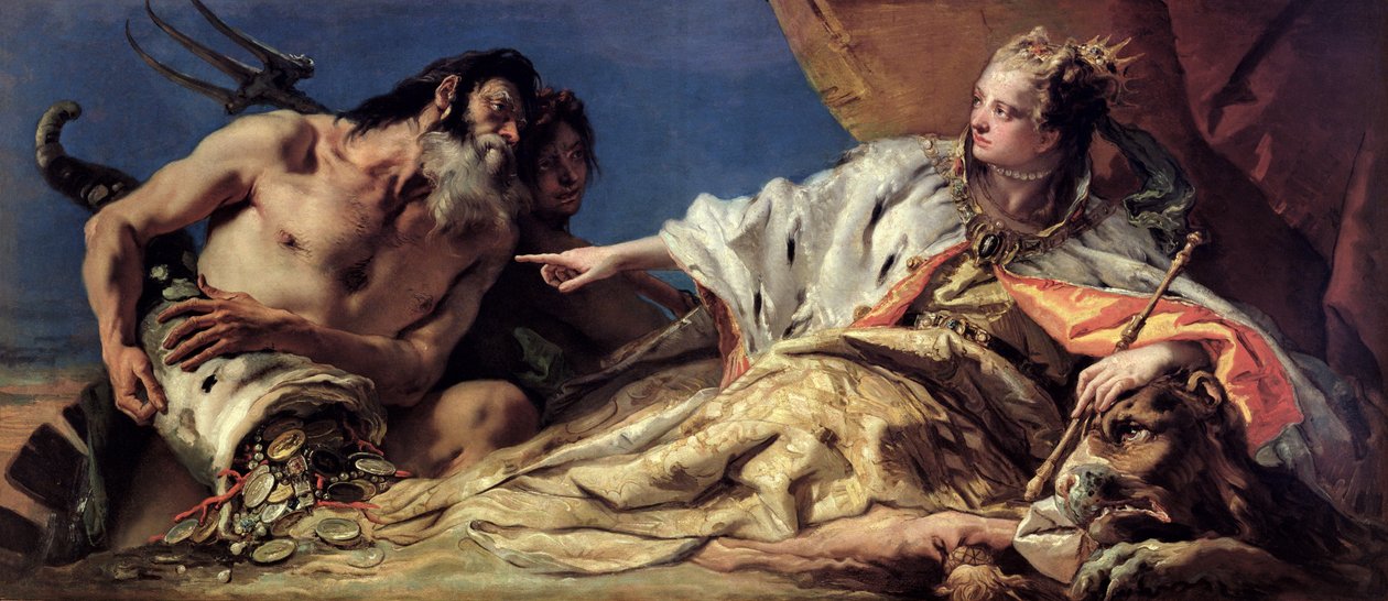 Neptun nabízí dárky Benátkám (stropní freska) od Giovanni Battista Tiepolo