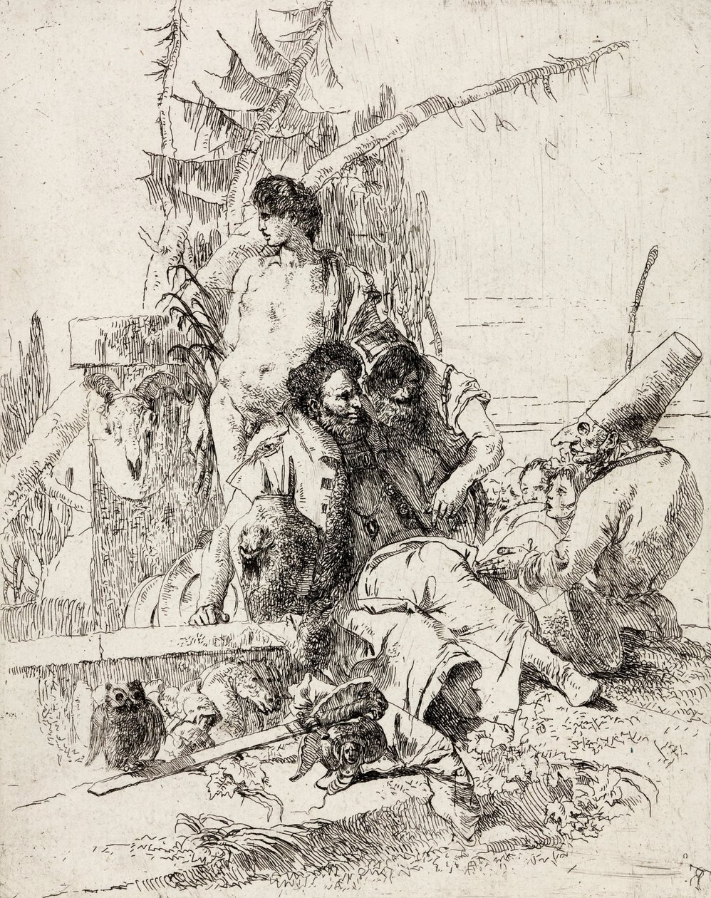 Punchinello dává radu od Giovanni Battista Tiepolo