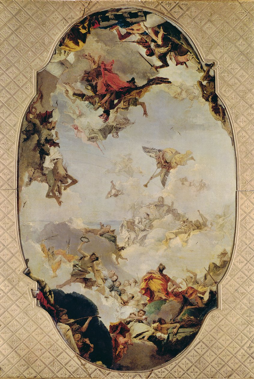 Skica pro Apoteózu rodiny Pisani, 1760 (viz také 145074) od Giovanni Battista Tiepolo