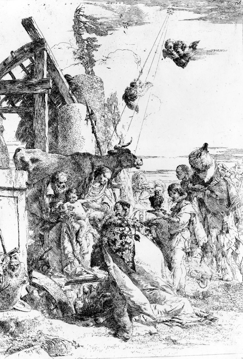 Klanění mudrců, kolem roku 1753 od Giovanni Battista Tiepolo