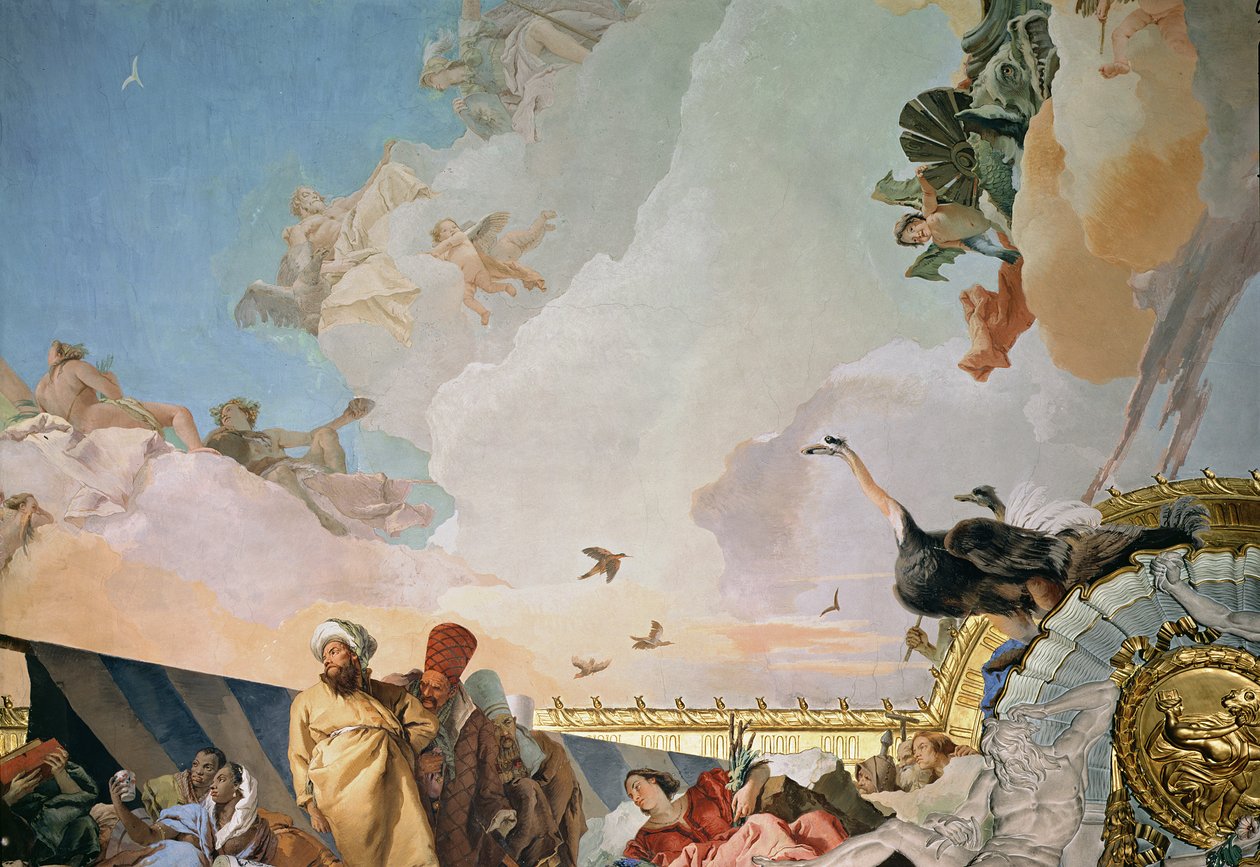Sláva Španělska III, ze stropu trůnního sálu, 1764 (detail, viz také 61757, 61758, 62340) od Giovanni Battista Tiepolo