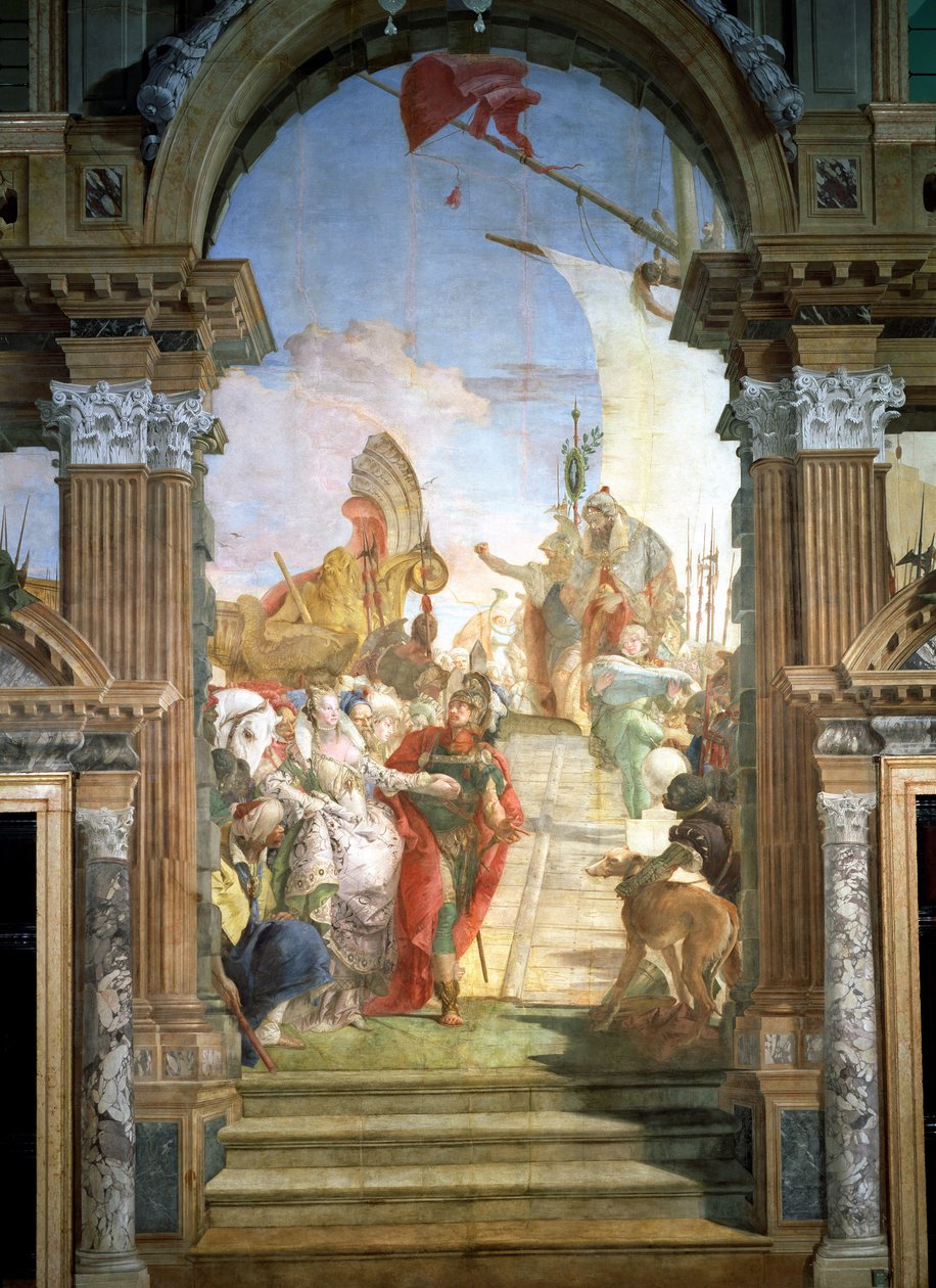 Setkání Antonína (asi 82–30 př. n. l.) a Kleopatry (51–30 př. n. l.) 1747–50 od Giovanni Battista Tiepolo