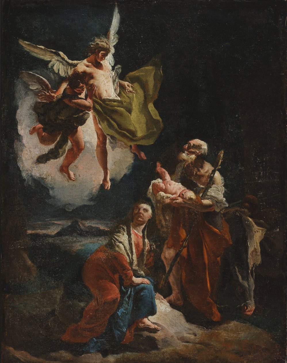 Zbytek na útěku do Egypta, c.1720 od Giovanni Battista Tiepolo