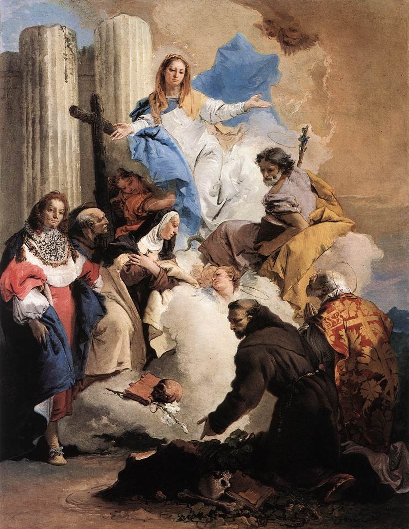 Panna se šesti svatými od Giovanni Battista Tiepolo