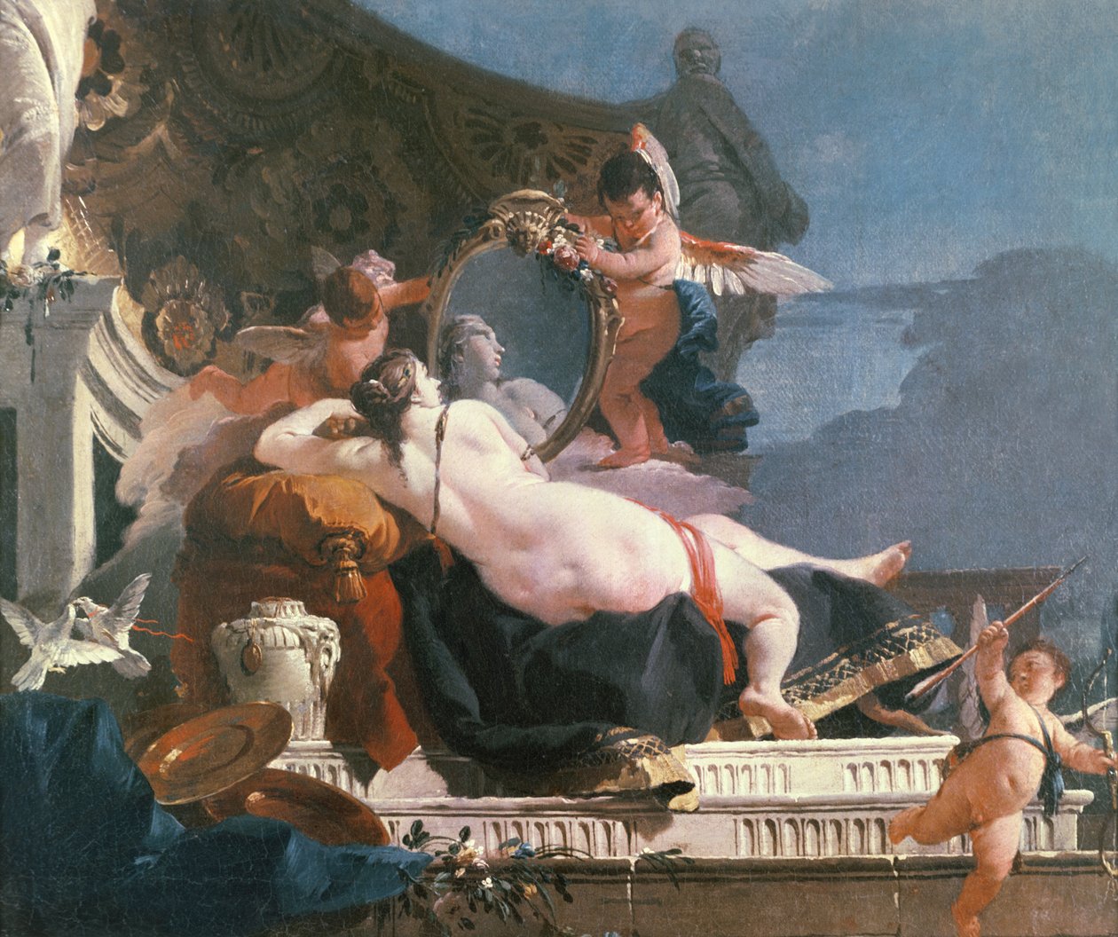 Venuše se zrcadlem od Giovanni Battista Tiepolo