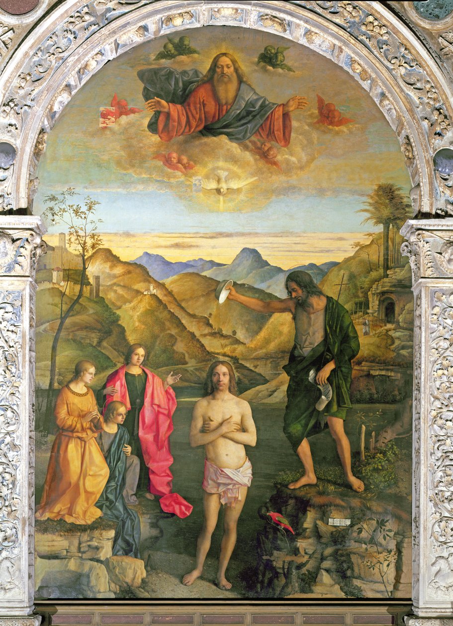 Křest Kristův, oltář svatého Jana od Giovanni Bellini