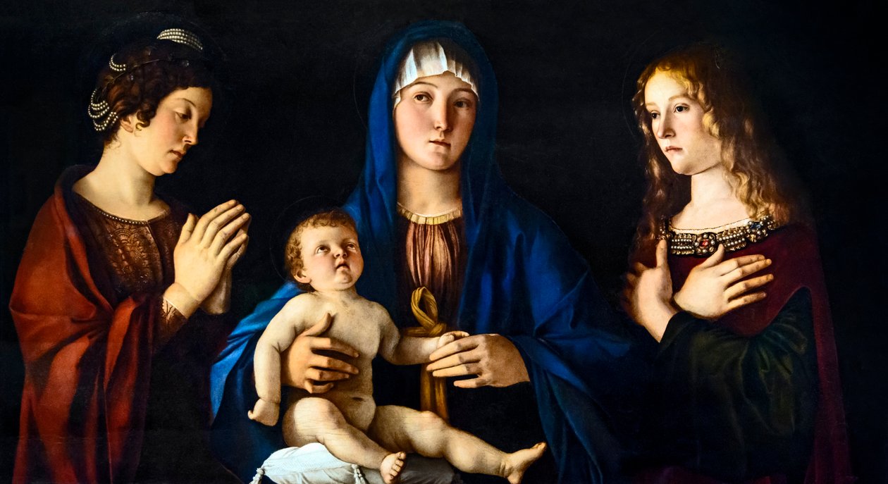 Madona s dítětem se svatou Kateřinou Alexandrijskou a Máří Magdalenou (Sacra Conversazione) od Giovanni Bellini
