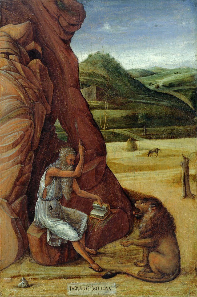 St. Jerome in the Wilderness, cca 1450 (tempera na panelu) od Giovanni Bellini