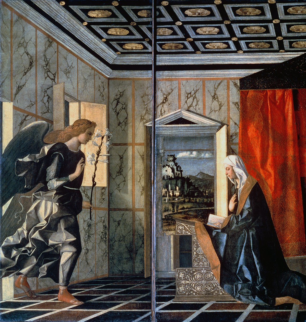 Zvěstování (před restaurováním) od Giovanni Bellini