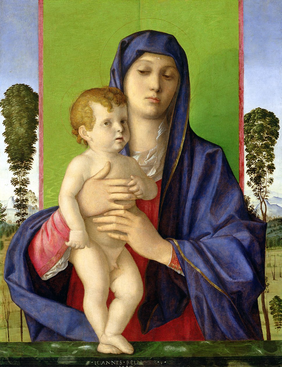 The Madonna of the Trees (Madonna degli Alberetti), 1487 (po restaurování po roce 1997) od Giovanni Bellini