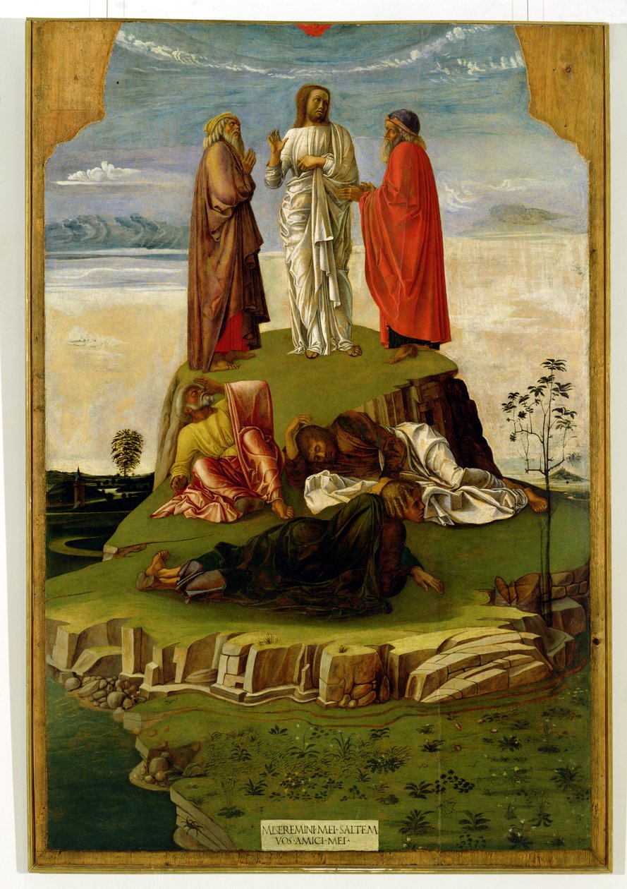 Proměnění Krista na hoře Tábor, 1455-60 (tempera na panelu) od Giovanni Bellini