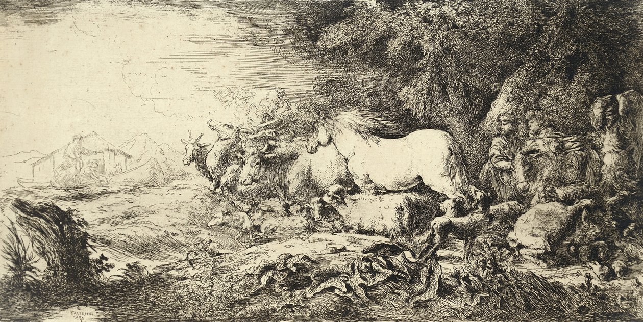 Noemova archa Portugues: Arca de Noe od Giovanni Benedetto Castiglione