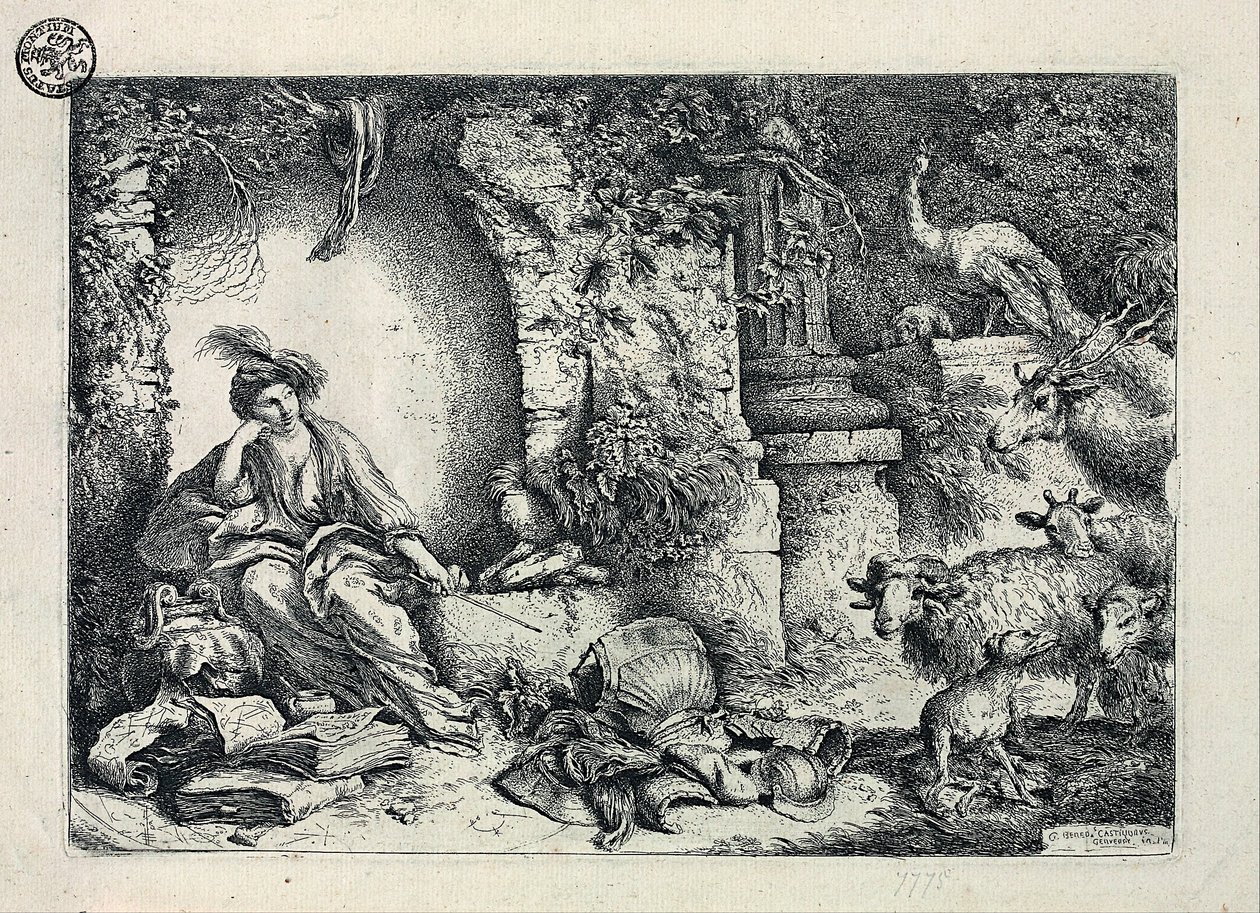 Circe přeměňuje Odysseovy společníky na zvířata od Giovanni Benedetto Castiglione