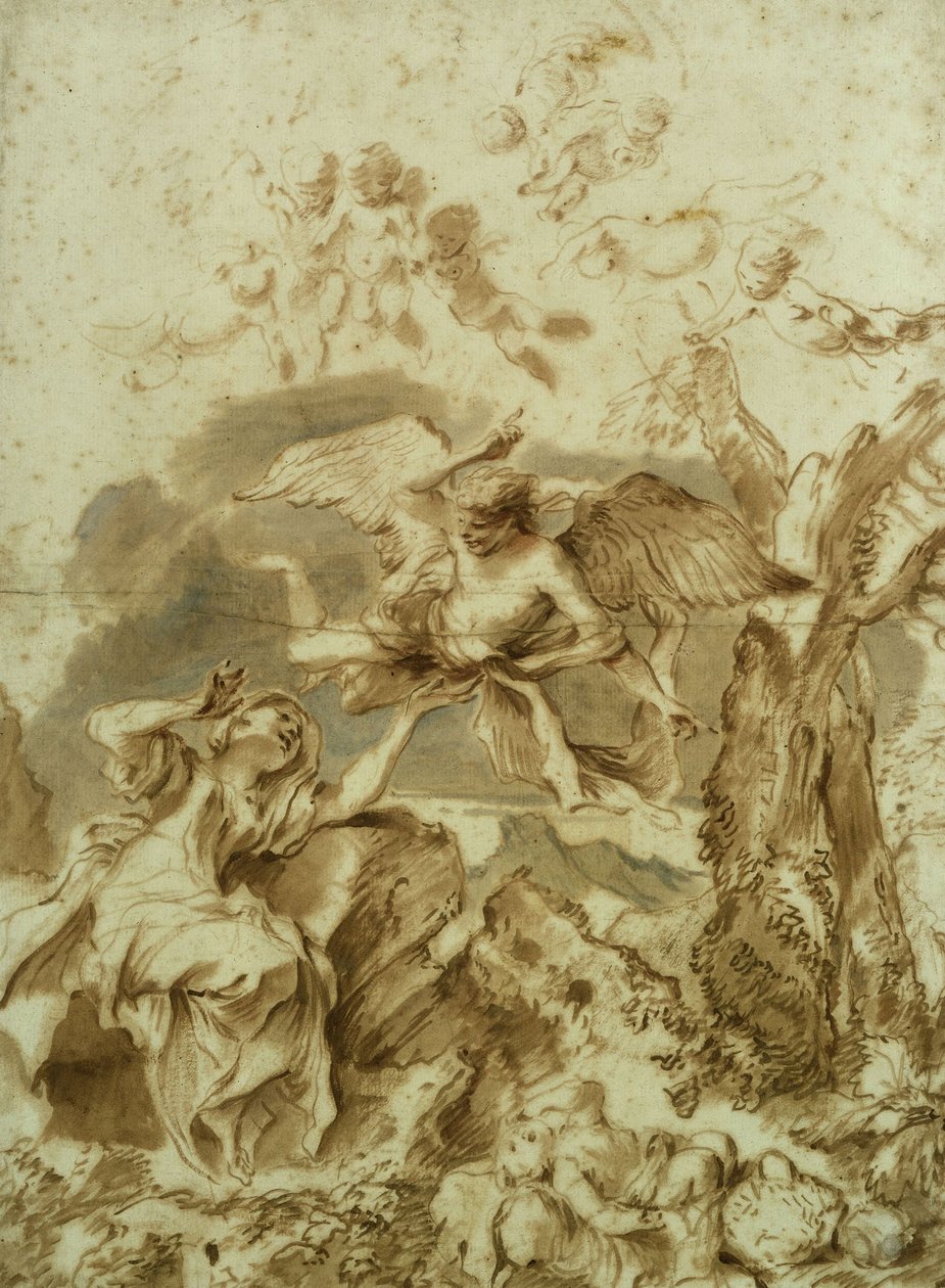 Hagar a Ishmael na poušti od Giovanni Benedetto Castiglione
