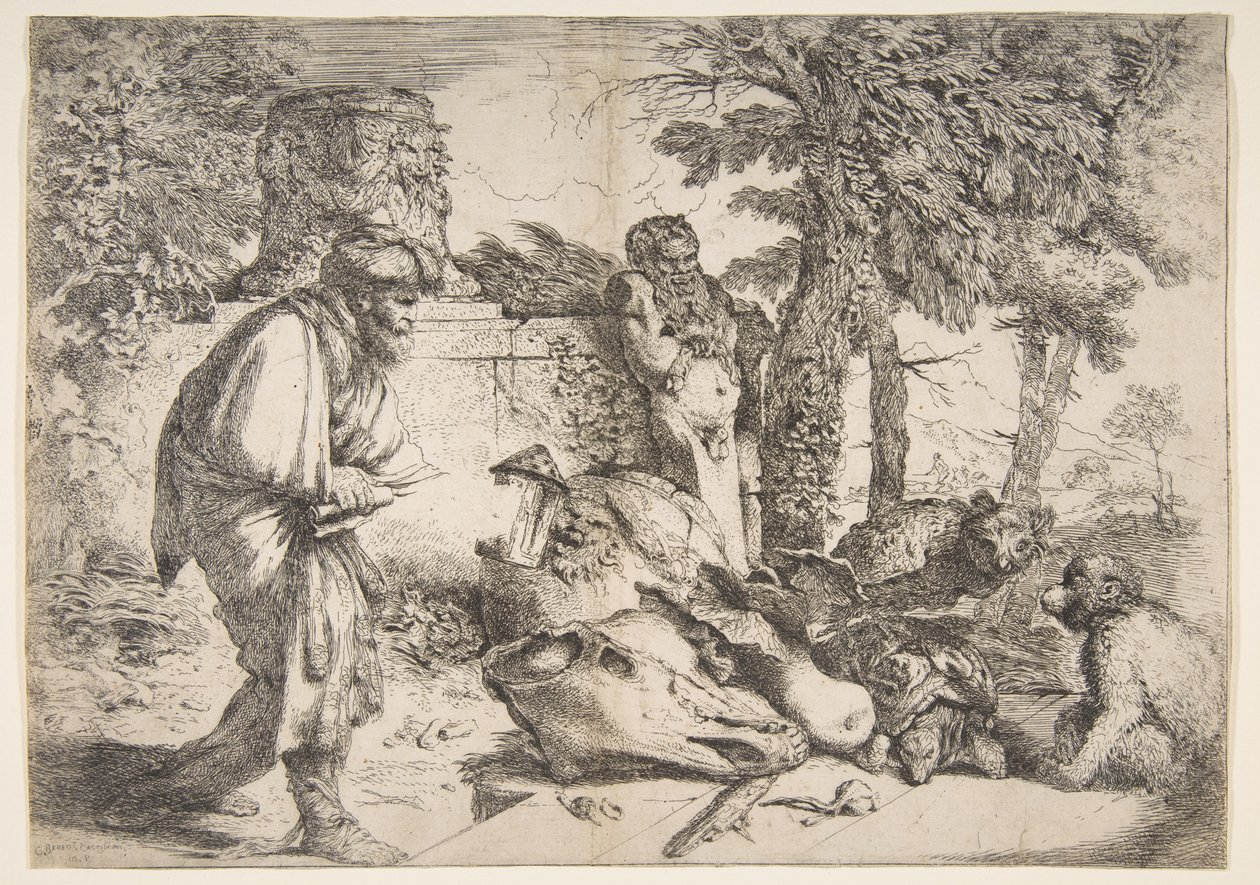 Filozof Diogenes při hledání poctivého muže od Giovanni Benedetto Castiglione