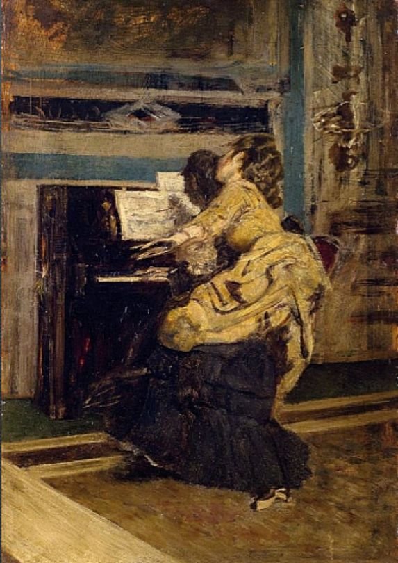 Gentleman at the Piano German: Man at the Piano Polski: Mezczyzna przy pianinie od Giovanni Boldini