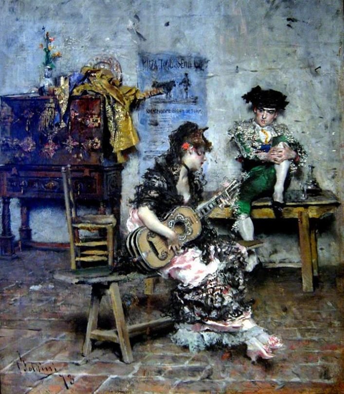 Hráči na kytaru Němci: Kytarista Polski: Gitarzystkan od Giovanni Boldini