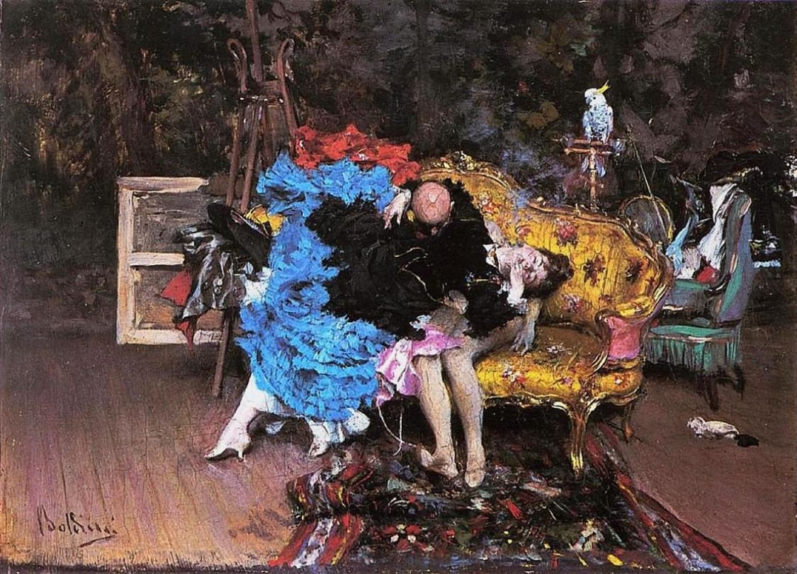 The Model and the Mannequinn German: The Model and the Mannequins Polski: Modelka i manekinn od Giovanni Boldini