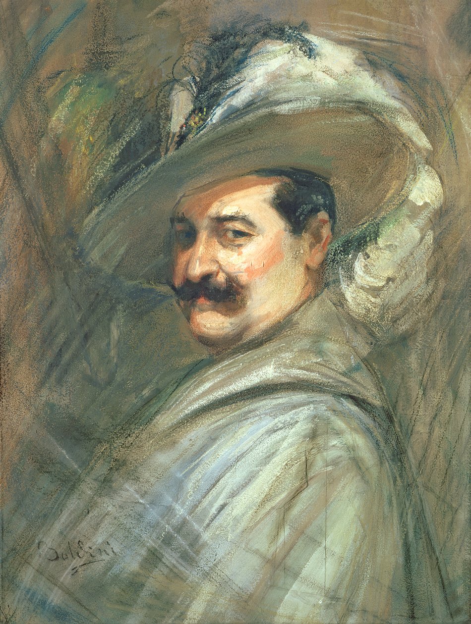 Costantino v roli Ernaniho, kolem roku 1910 (kvaš a pastel na papíře) od Giovanni Boldini