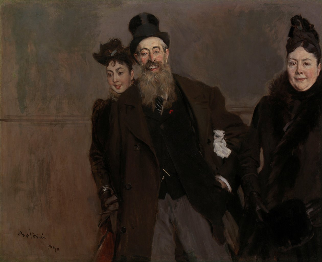 John Lewis Brown s manželkou a dcerou od Giovanni Boldini