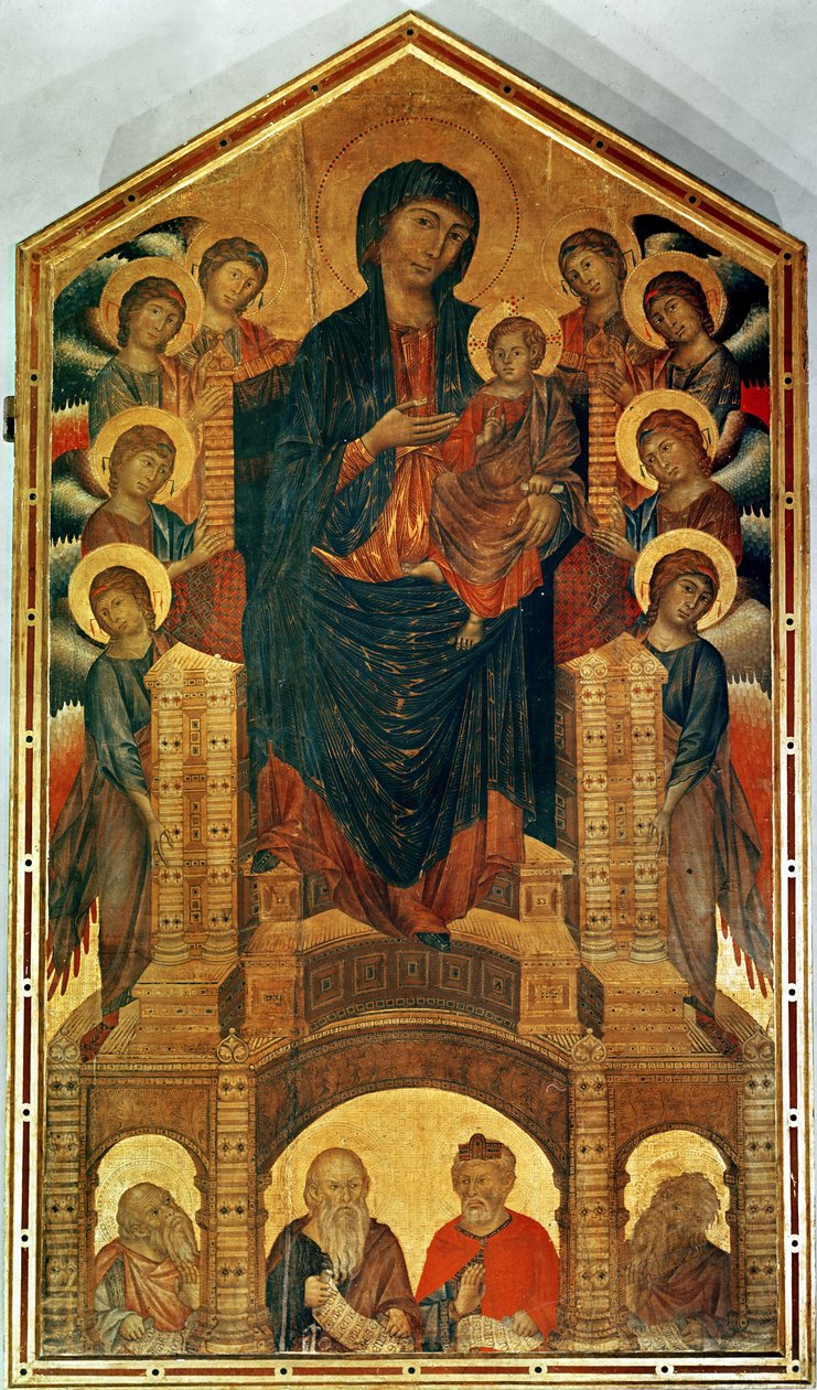Madonna and Child Enthroned, c.1280-85 (tempera na panelu) (viz také 33478) od Giovanni Cimabue