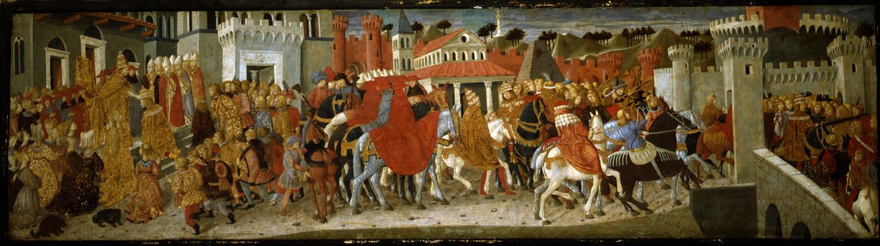 Scény z korunovace císaře Fridricha III v Římě (tempera na panelu) od Giovanni Di Ser Giovanni Guidi