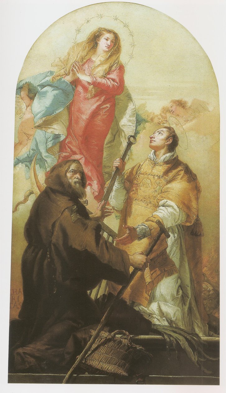 Panna ve slávě se San Lorenzem a San Francesco di Paola od Giovanni Domenico Tiepolo