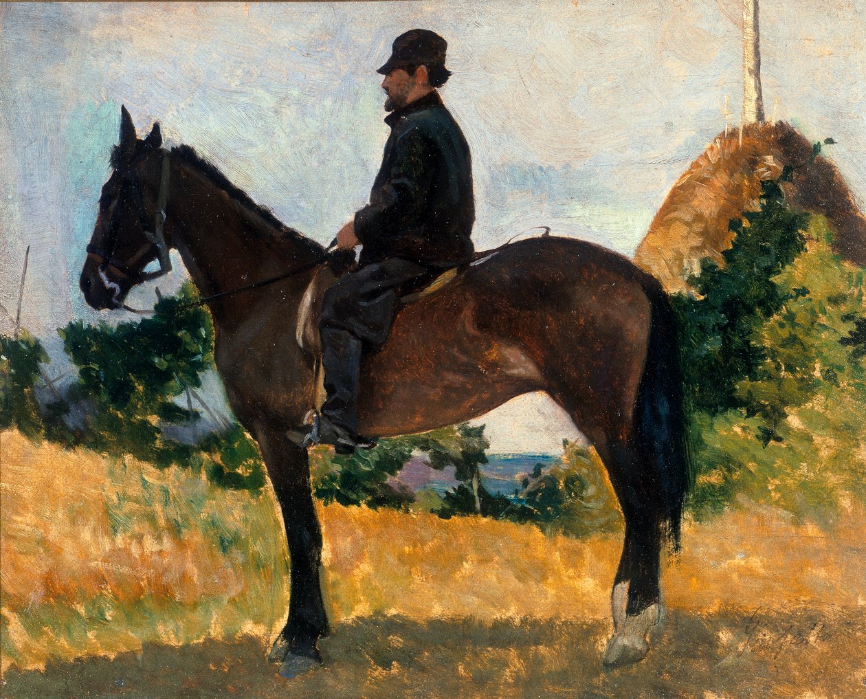 Diego Martelli na koni od Giovanni Fattori