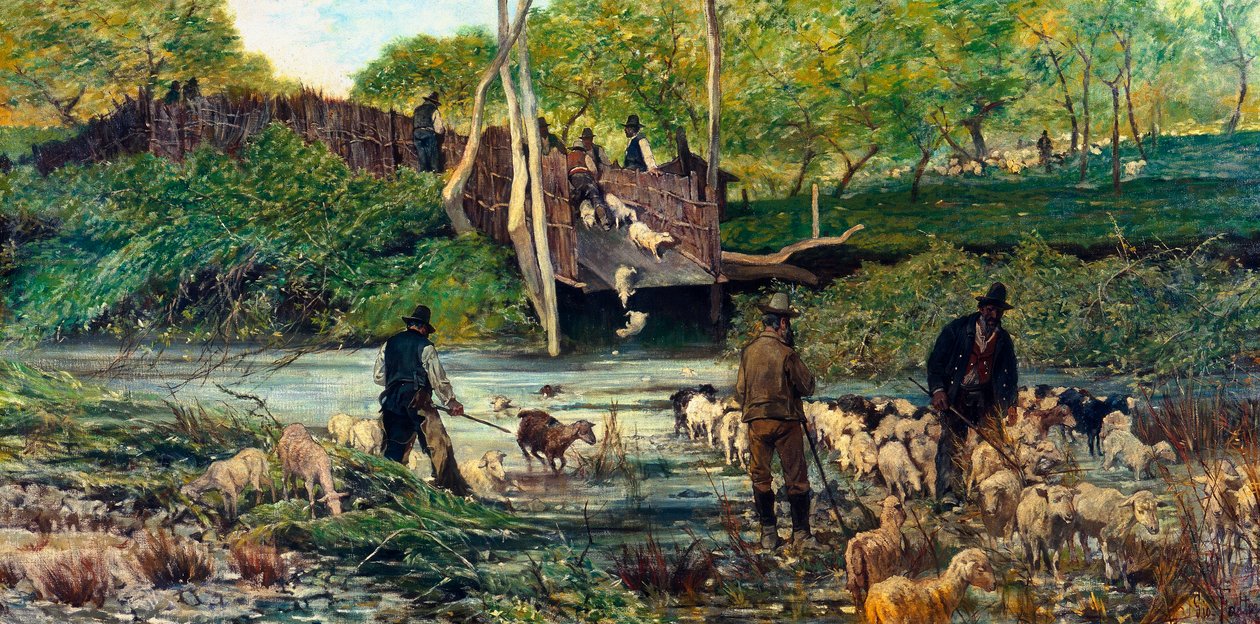Skákání ovcí od Giovanni Fattori