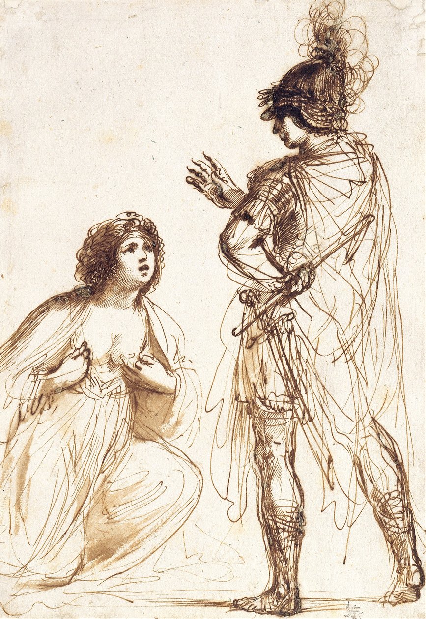 Kleopatra a Octavian od Giovanni Francesco Barbieri