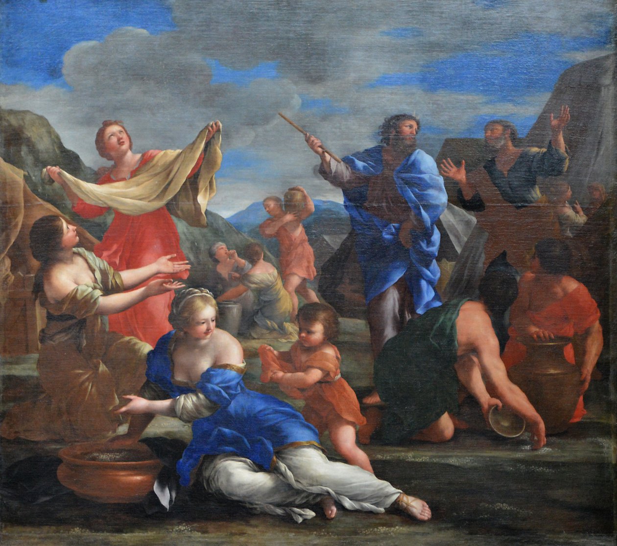 Izraelité sbírají manu na poušti od Giovanni Francesco Romanelli