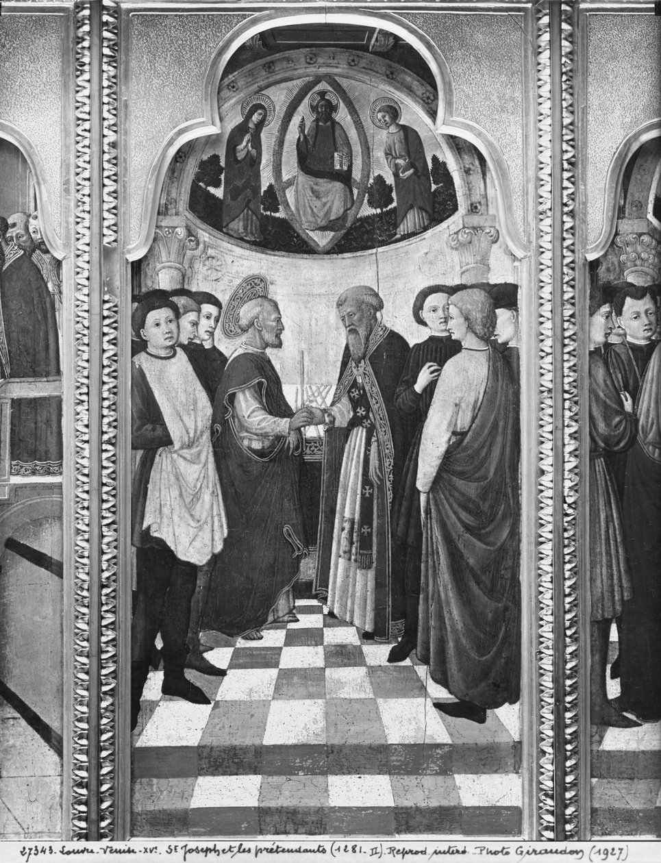 Cyklus života Panny Marie, sv. Josefa a uchazečů, kolem 1445 (olej na topolové desce) od Giovanni Francesco da Rimini