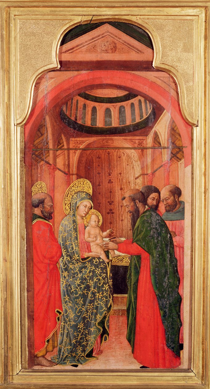 Obřízka, z oltářního obrazu zobrazujícího výjevy ze života Panny, kolem roku 1445 od Giovanni Francesco da Rimini