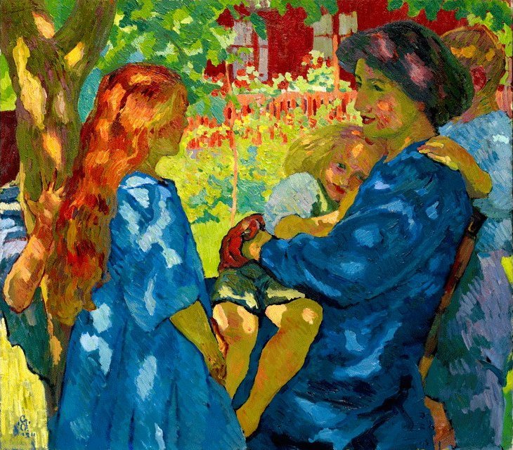 Rodinný portrét pod obrazovkou Elder od Giovanni Giacometti