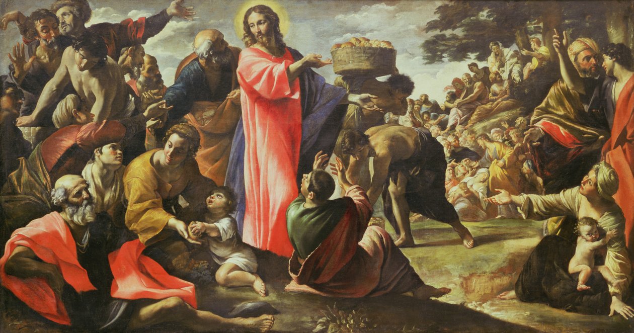 Rozmnožení chlebů a ryb, 1620-5 od Giovanni Lanfranco