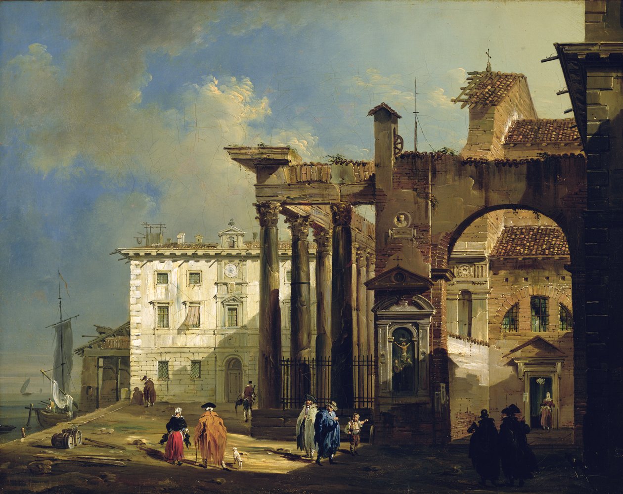 Portico kostela San Lorenzo v Miláně, c.1814 od Giovanni Migliara