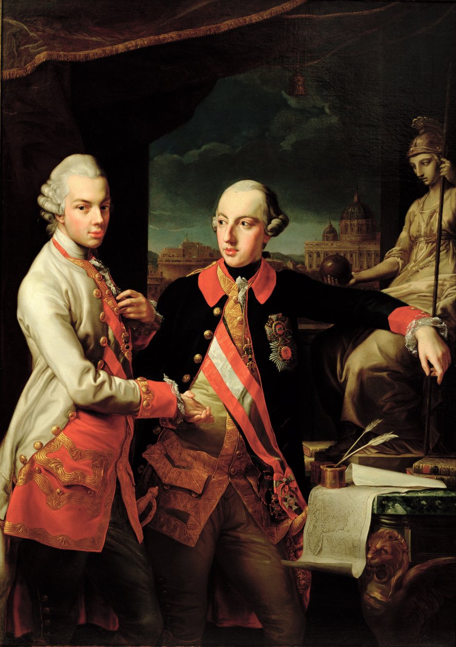 Josef II. (1741-90) z Rakouska a Leopold II. (1747-92) z Toskánska od Giovanni Panealbo or Panalbo