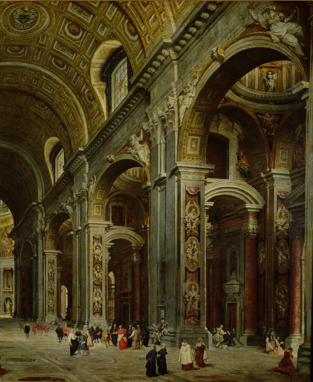 Kardinál Melchior de Polignac (1661-1742) Návštěva Svatého Petra v Římě (detail 222224) od Giovanni Paolo Pannini