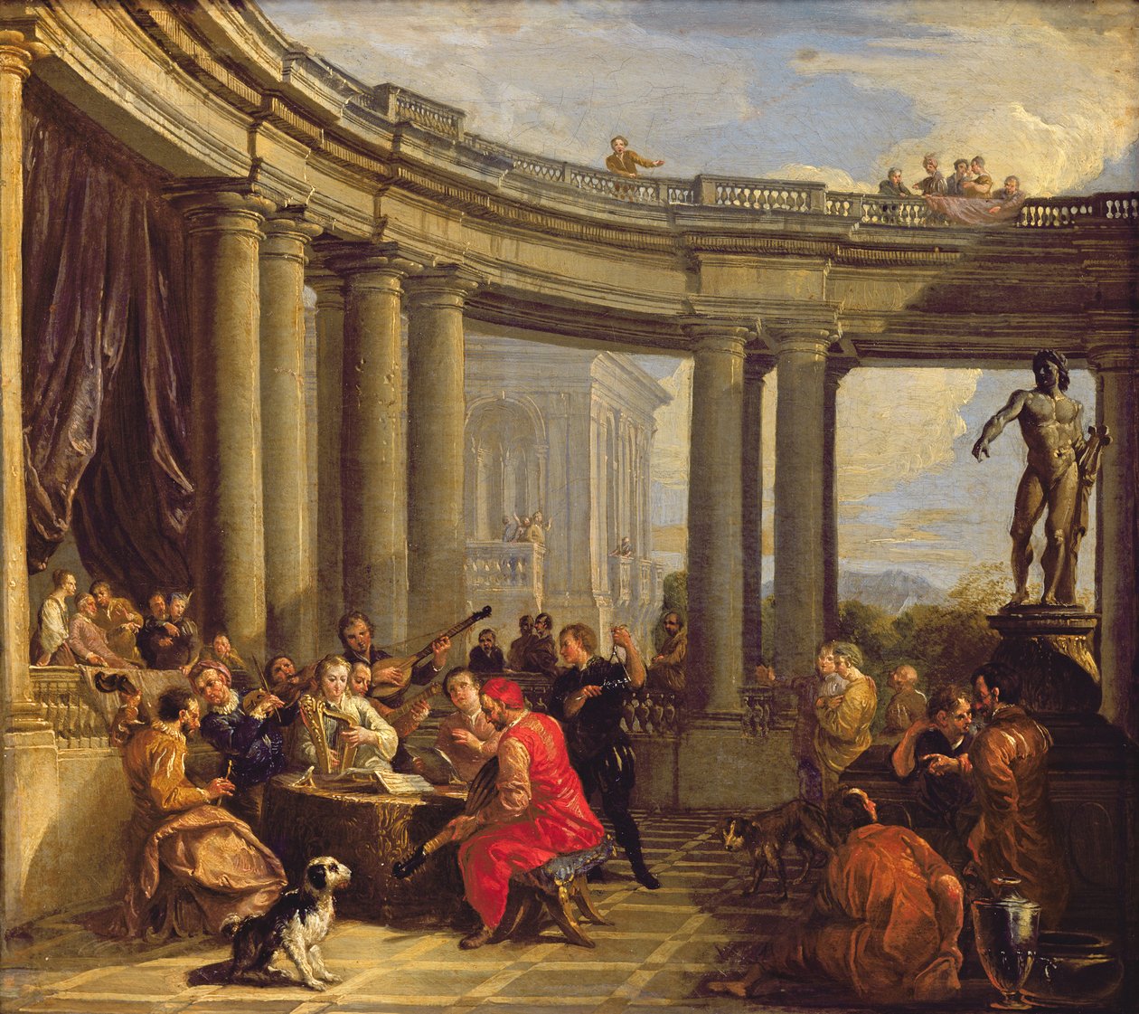 Koncert v kruhové galerii, c.1718-19 od Giovanni Paolo Pannini