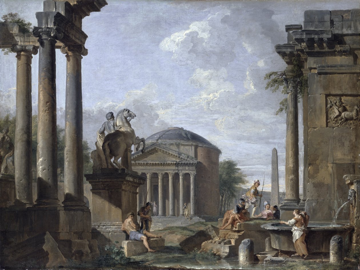 Krajina s římskými ruinami od Giovanni Paolo Pannini