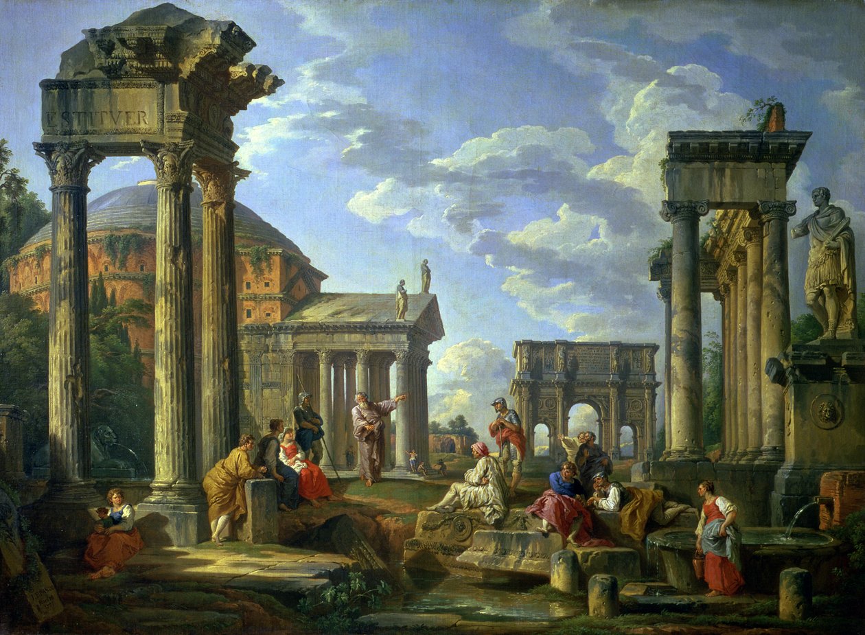 Římské ruiny s prorokem, 1751 od Giovanni Paolo Pannini